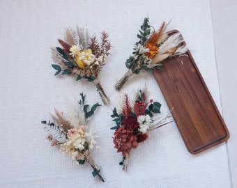 Mini ramos de flores secas de rosa seca / Arreglos de fondo pequeño / Decoraciones de mesa / Regalos de buzón / Decoración de boda Boho