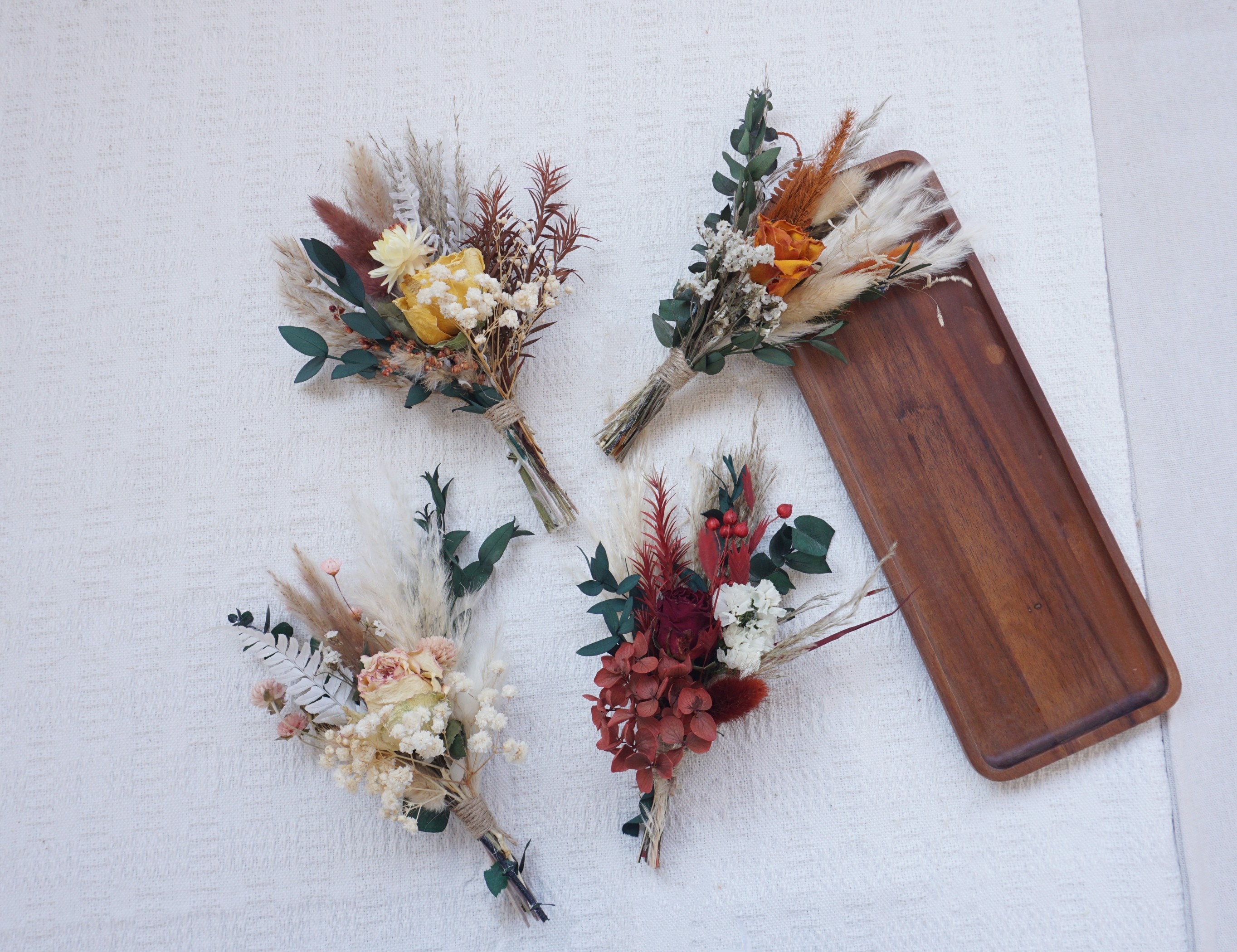 Mini Dried Flower Bouquets - Real Flowers & Grasses Boho