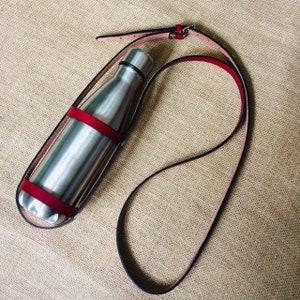 Water Bottle Sling, Leather Water Bottle Holder for Kilt Belt and