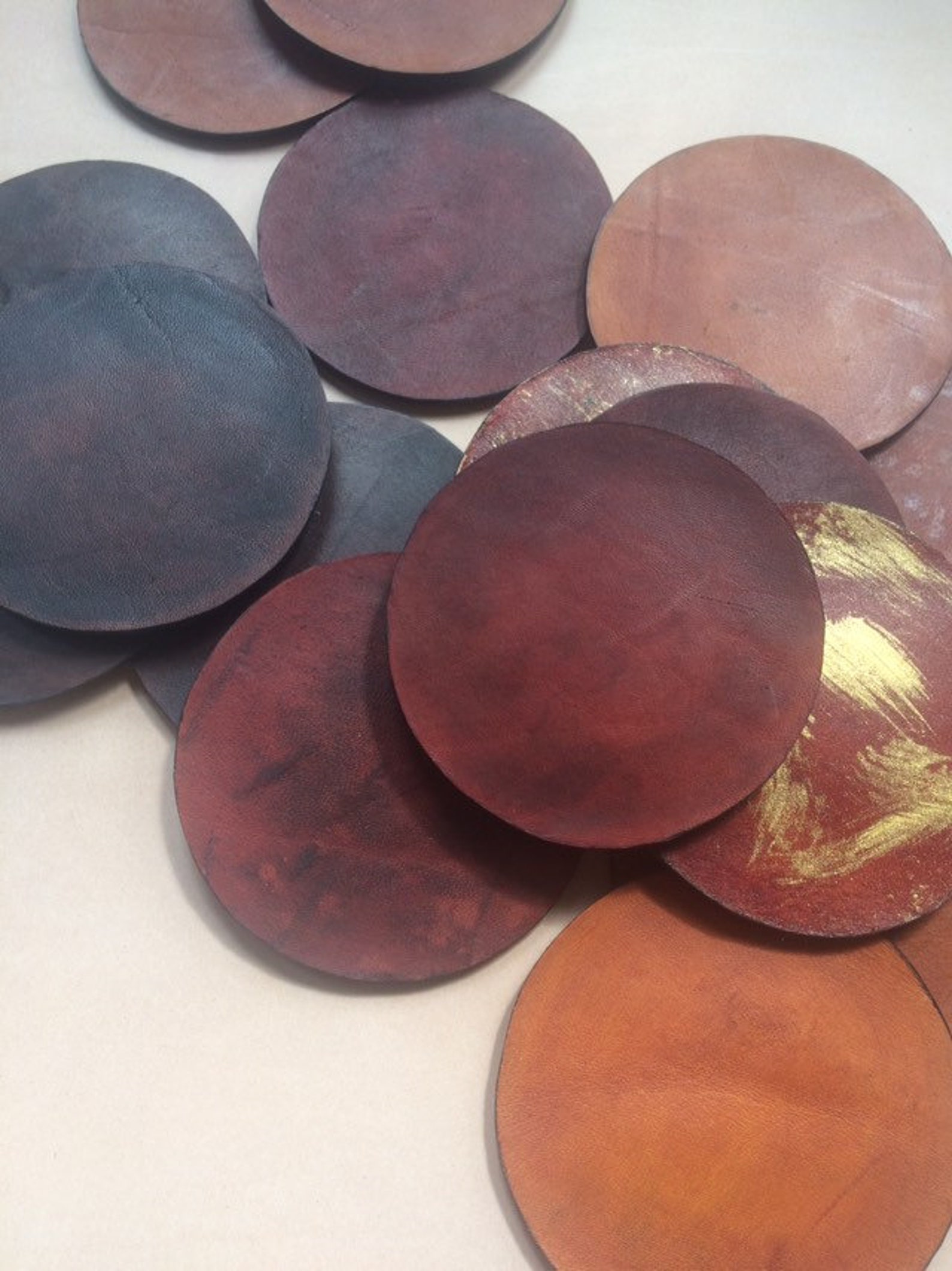 Handmade Leather Coasters Etsy