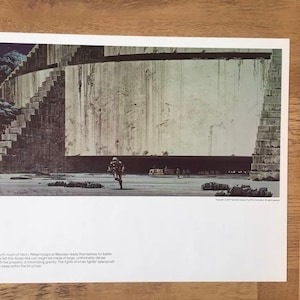 The Star Wars Portfolio Ralph McQuarrie Paintings New Hope Prints rebel base. Original vintage Concept Art printed in 1977