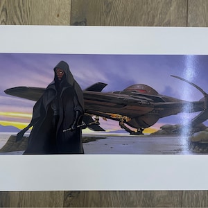 Menace fantôme vintage impression Star Wars Rare 1999 lithographies de Doug Chiang. Art conceptuel incroyable 45 X 26,5. Dark Maul. Affiche /