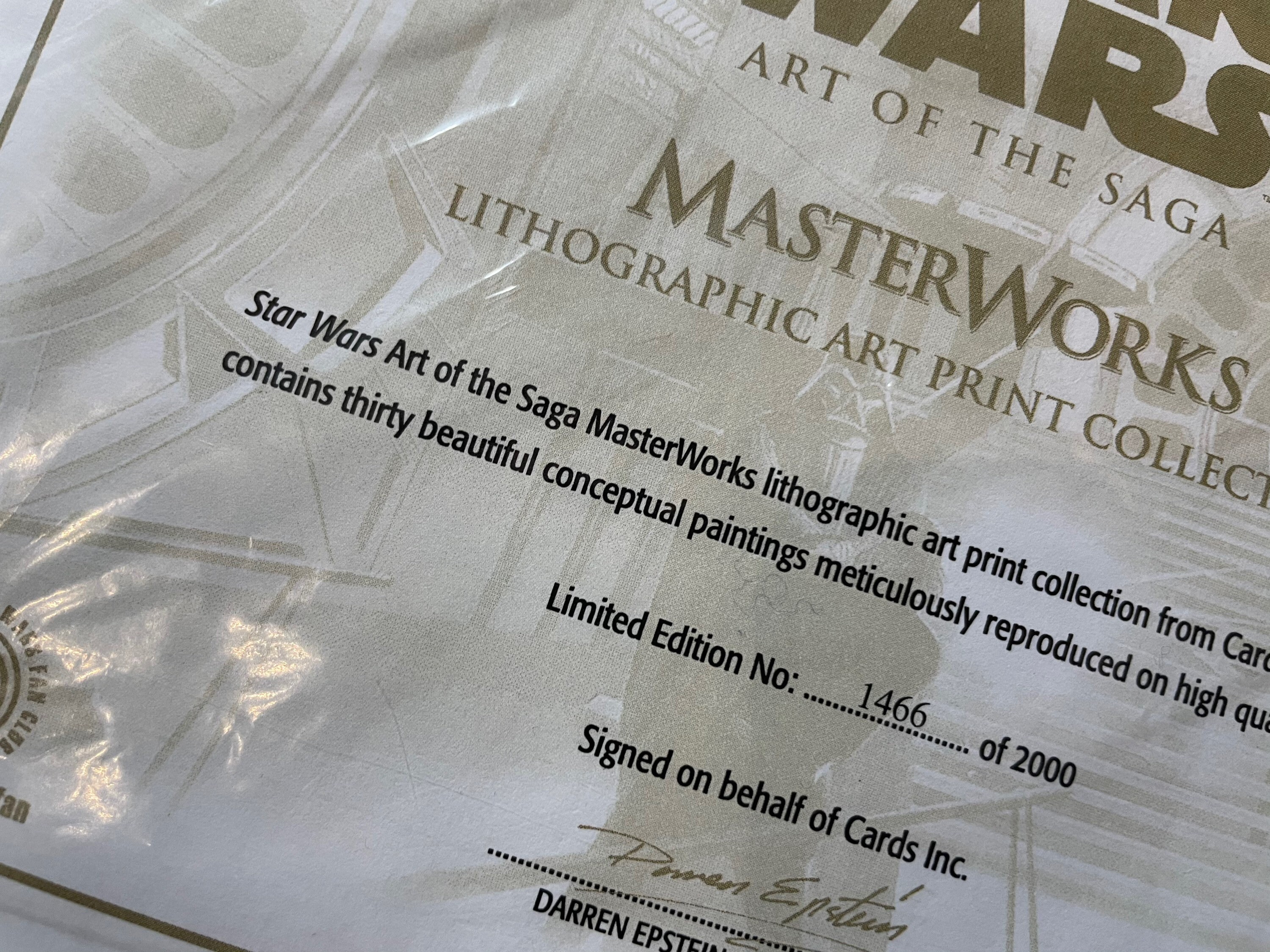 Star wars masterworks lithographic print cheap collection
