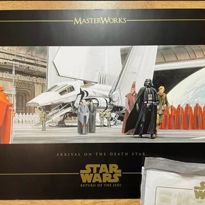 Vintage Star Wars Ralph McQuarrie Portfolio  Return Of The Jedi Art Print ROTJ Arrival on the death star Darth Vader. Concept art