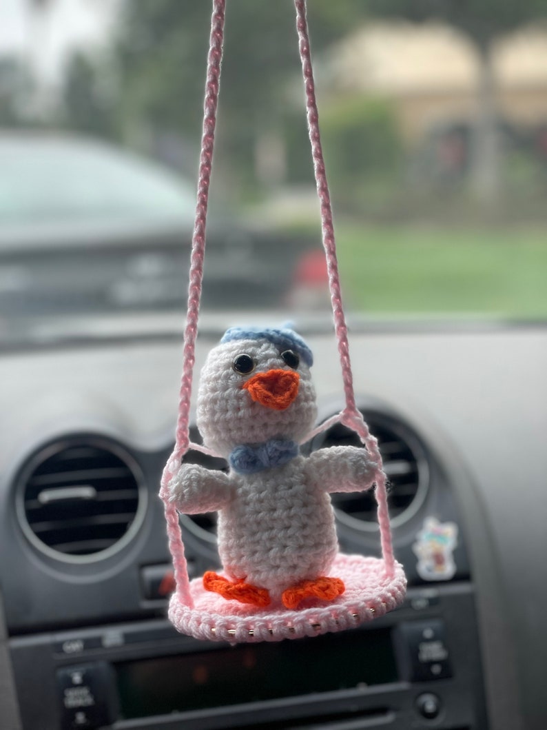 Swing Crochet Duck Car Accessory - Etsy