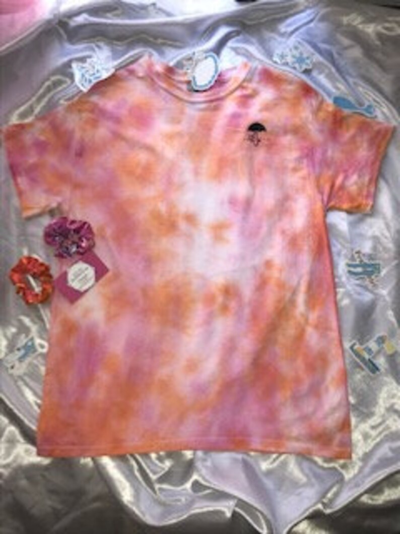 Pink and orange tie dye tshirt Etsy