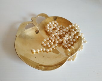 Pair Brass Apple Trinket Dish/Tray