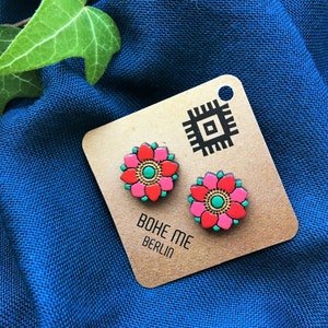 Wooden stud earrings, wooden stud earrings, mandala, mandala stud earrings, wooden stud earrings, bohemian stud earrings, boho stud earrings