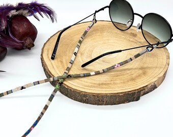 Cinghia per occhiali da vista, cinturino per occhiali da sole in tessuto colorato, catenella boho per occhiali, cordino per occhiali fatto a mano, gioiello unisex, regalo per lei e per lui