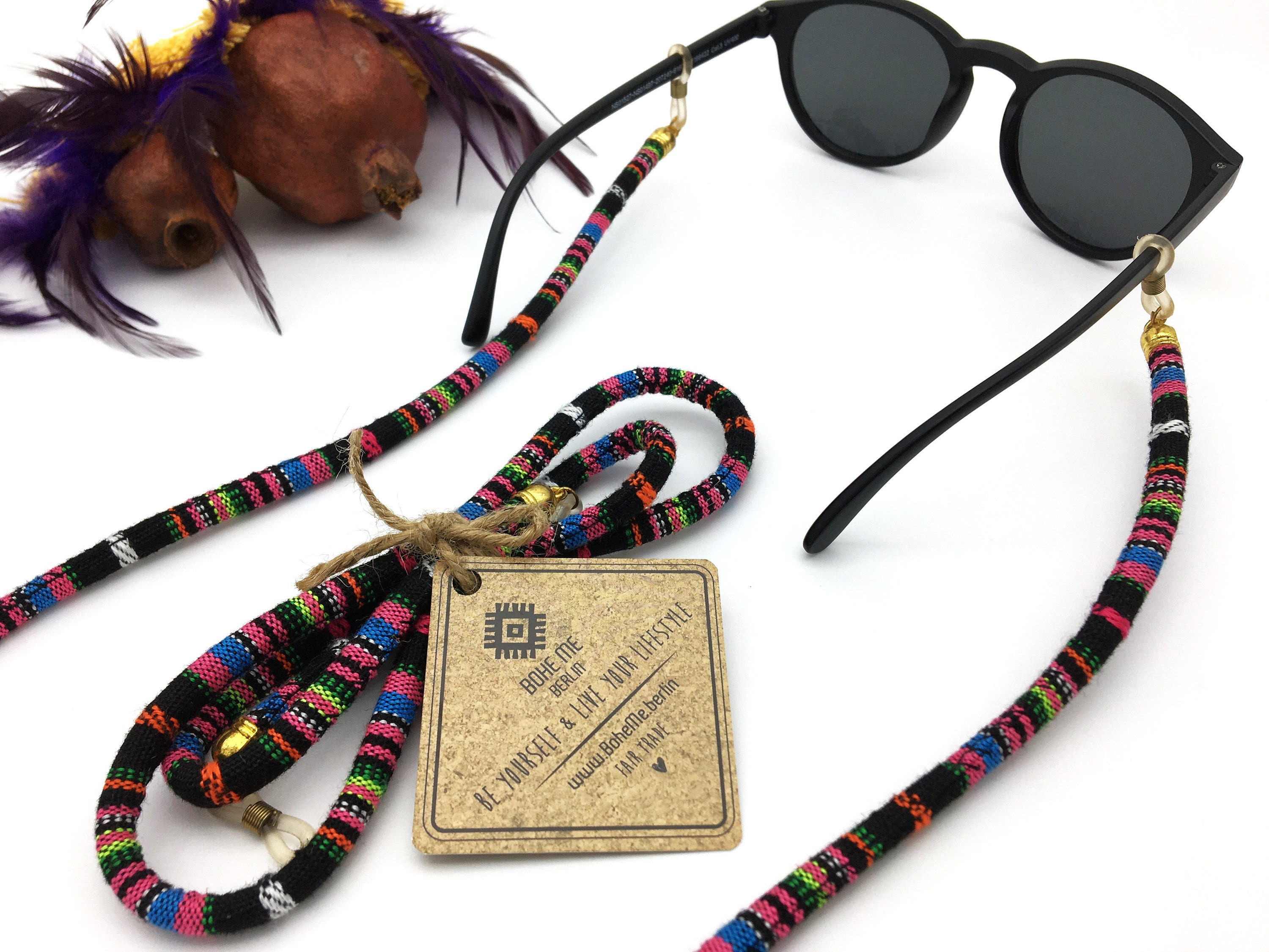 Mewflew 8er Set Brillenketten Boho-Stil - Handgewebte Brillenbänder