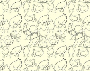 Farm Animals Yellow Chicken Repeating Pattern Download for Crafts Wallpapers and Backgrounds
