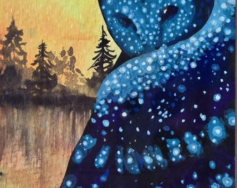 ACEO Dusk Owl