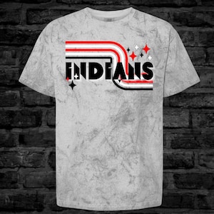 Retro Indians  PNG, sublimation design, digital download, red / black GAME DAY