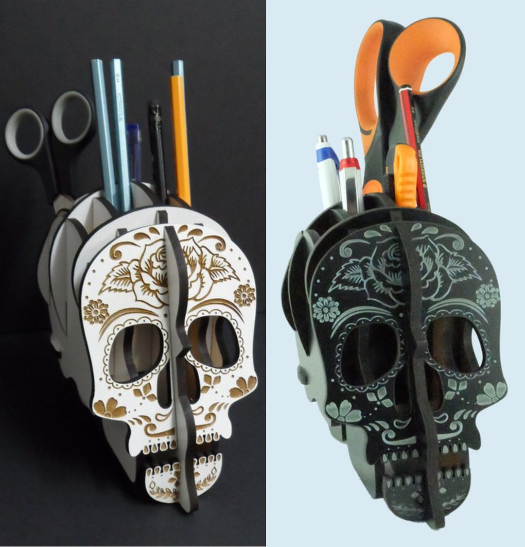 Head Full of Junk Pencil Jar Pen Holder Etsy