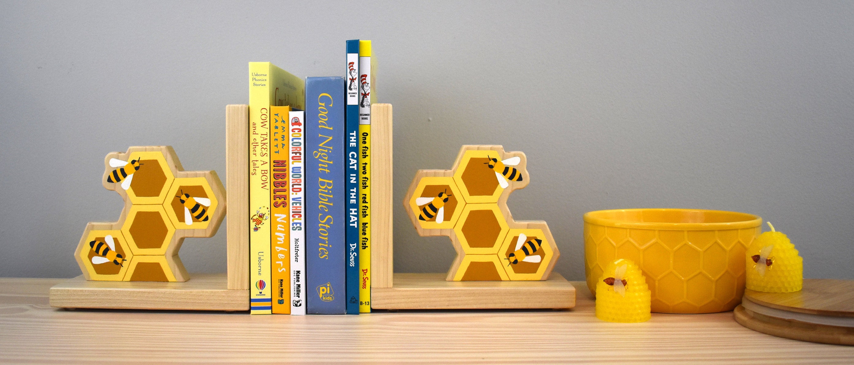 Bee Bookends Bookends Bee Nursery Home Decor Etsy