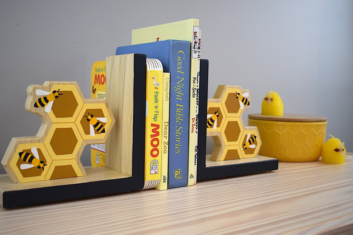 Bee Bookends Bookends Bee Nursery Home Decor Etsy