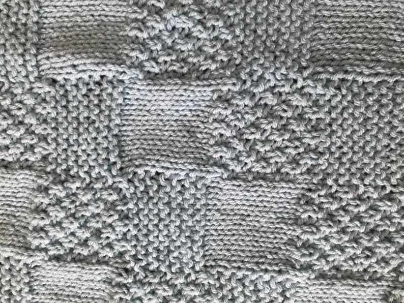Swaddling Squares Knit Baby Blanket Pattern PDF Download