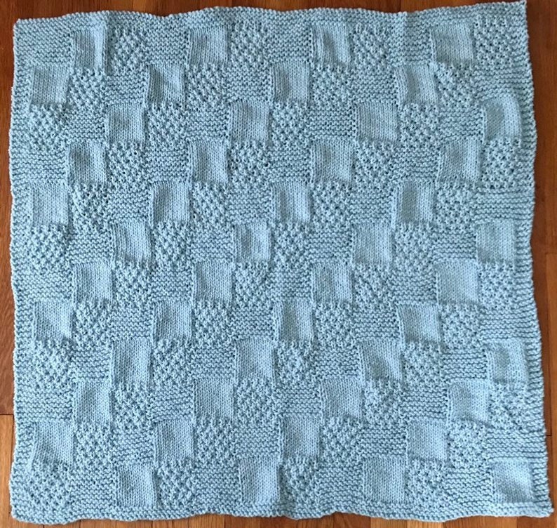 Swaddling Squares Knit Baby Blanket Pattern PDF Download