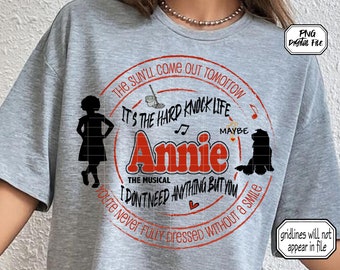Annie PNG / Broadway Musical Sublimation / Broadway Musicals / Musical Theatre/ Broadway Gifts / Digital Art / Personal Use Only