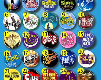 Broadway‑Inspired Theatre Pins, Musical Buttons for Performers & Fans (more options in shop)