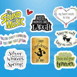 Music Sound // Musical Stickers, Die Cut Set of 8, Broadway Gifts, Musical Theatre, Gifts, Merchandise, Scrapbooking Stickers