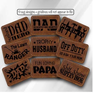 Leather Patch SVG Dad Hero Hat Gift Laser File Engrave Glowforge Cricut