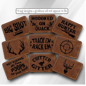 Leather Patch SVG Hunting Hat Gift Quotes Laser File Engrave Glowforge Cricut Design Outdoor