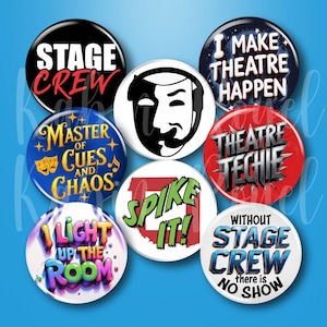 Stage Crew Pin Theatre Tech Buttons Drama Gift Ideas