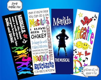 Matilda Fan Art Lesezeichen Set: Musical Theater Broadway Geschenk (Digitaler Download)