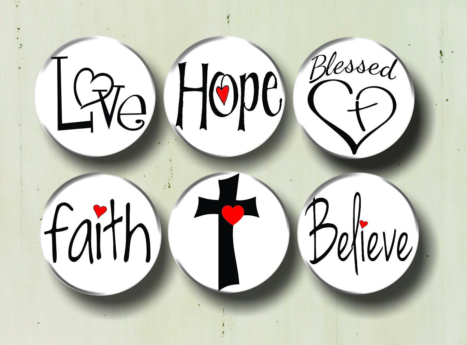 Christian Buttons Pins 1.25 Faith Cross Love Blessed Etsy