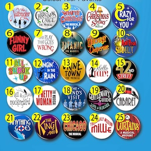 Broadway‑Inspired Theatre Pins, Musical Buttons for Performers & Fans (more options in shop)