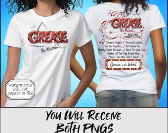 Fan Art: Grease the Musical PNG Theatre Broadway Koszulka Projekt Plakatu Prezenty Sublimacja