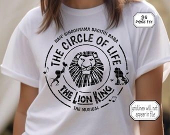 Rei Leão SVG Arte de Fã Círculo Vida Teatro Musical Arquivo de Corte Drama Camiseta Presente