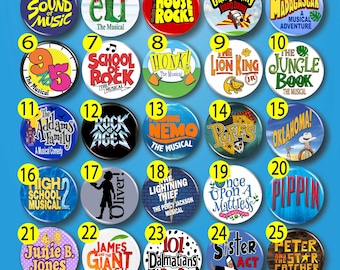 Broadway‑Inspired Theatre Pins, Musical Buttons for Performers & Fans (more options in shop)