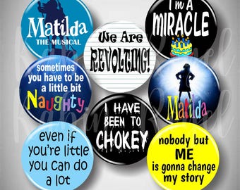 Broadway Inspired Pin Set, Musical Buttons for Theatre Kids, Cast & Crew Gift
