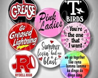 Fan Art: Grease Musical Pins Broadway Theatre Kid Buttons Costume  Gift