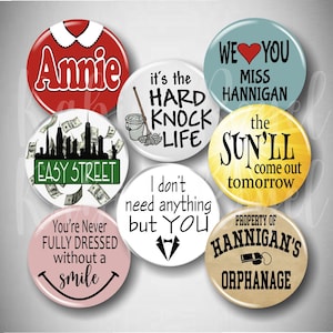 Fan Art: Annie Musical Pins Broadway Theatre Buttons Cast Gift Stage Kid Actor