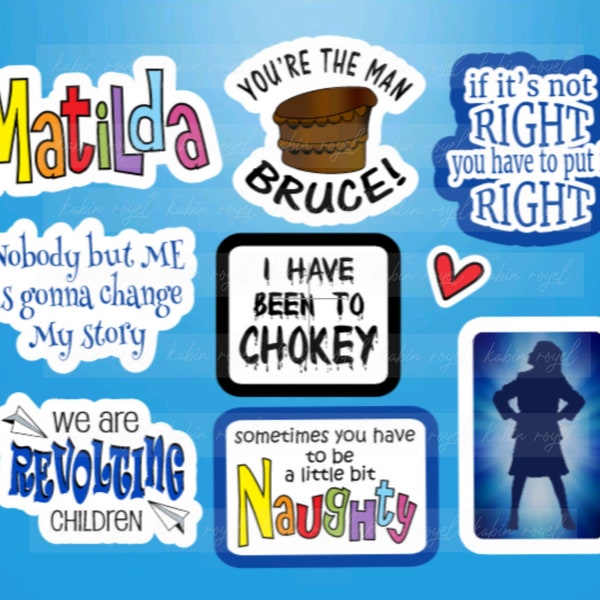 Revolting Children // Musical Stickers, Die Cut Set of 8, Broadway, Musical Theatre, Gifts, Scrapbook Stickers