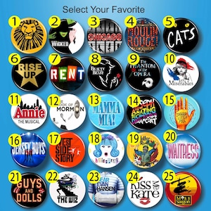 Broadway‑Inspired Theatre Pins, Musical Buttons for Performers & Fans (more options in shop)