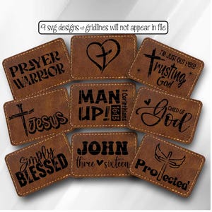 Leather Patch SVG Christian Faith Jesus Hat Gift Laser File Engrave Glowforge