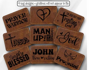 Leather Patch SVG Christian Faith Jesus Hat Gift Laser File Engrave Glowforge