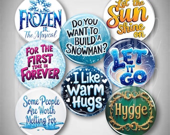 Frozen Musical Fan Art Pin Broadway Theatre Pinback Buttons Costume Cast Gift