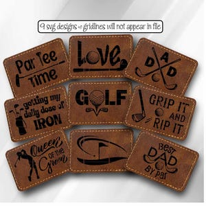 Leather Patch SVG Set, Golf Sayings, Laser Engrave Glowforge Cricut File