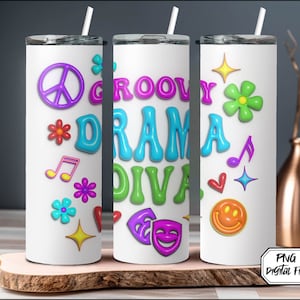 3d Theatre Tumbler Wrap, 20 oz Skinny Tumbler Sublimation, Theatre Life, Broadway Gift, Tumbler Design, Drama, Musical Theatre, Theatre PNG