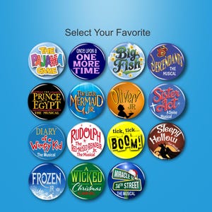 Fan Art: Broadway Musical Show Pins Theater Gifts Buttons (More shows available in Shop)