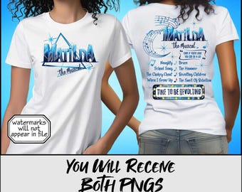 Matilda the Musical PNG Fan Art Theater Broadway Shirt Design Geschenke Poster, Sublimation