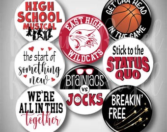 Fan Art: High School Musical Pins Broadway Theatre Kid Pinback Buttons Costume Stage Cast Gift