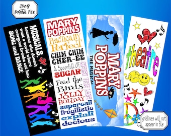 Mary Poppins Lesezeichen Set: Broadway, Musical, Theater, Art Geschenk (Digitaler Download)