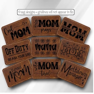 Leather Patch SVG Mom Mamma Gift Blessed Chaos Coordinator Laser Engrave Glowforge Cricut Cut