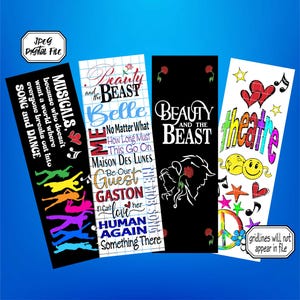 La Bella y la Bestia, Regalo, Marcapáginas, Musical, Marcapáginas de Broadway, Musicales de Broadway, Teatro musical, Regalos de Broadway, Broadway, Marcapáginas de teatro